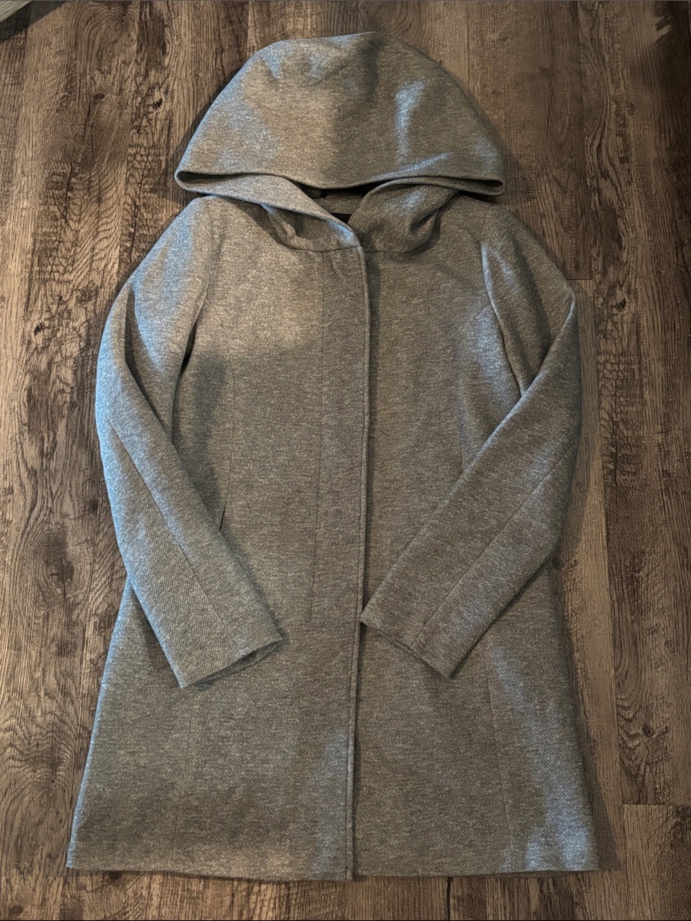 Vero Moda Hooded Structured Coat - Grey - Size Medium